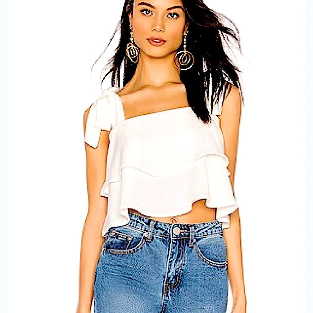 NWT Revolve Super Down Helene White Tiered Top - White / Small